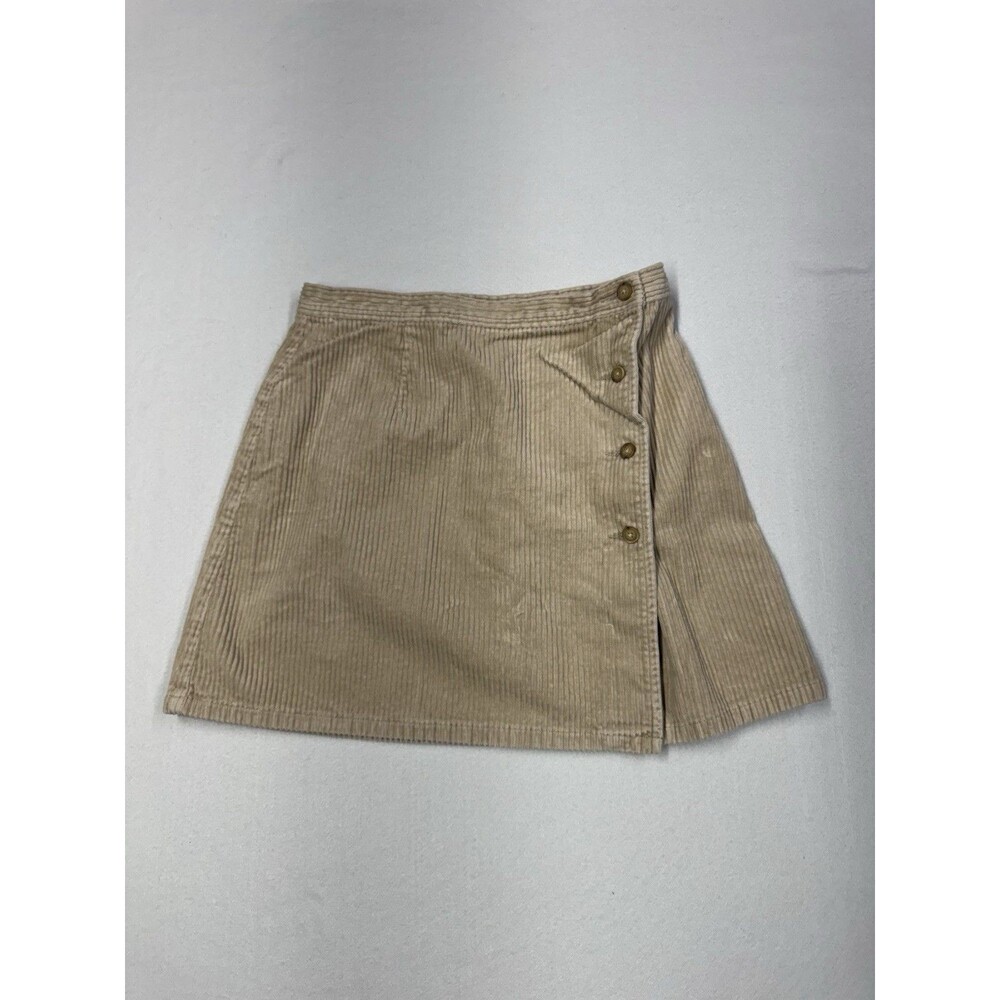 Vintage The Limited Sz 10 Tan Corduroy Mini Skirt  Y2k 90s Button Down Cream